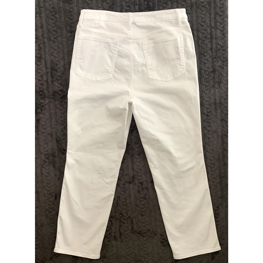 Talbot's White Jean Stretch High Waist Straight Ankle with Navy Stripes SZ 12 - Picture 4 of 6